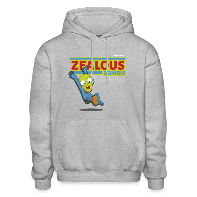 Zealous Zombie Character Comfort Adult Hoodie - heather gray